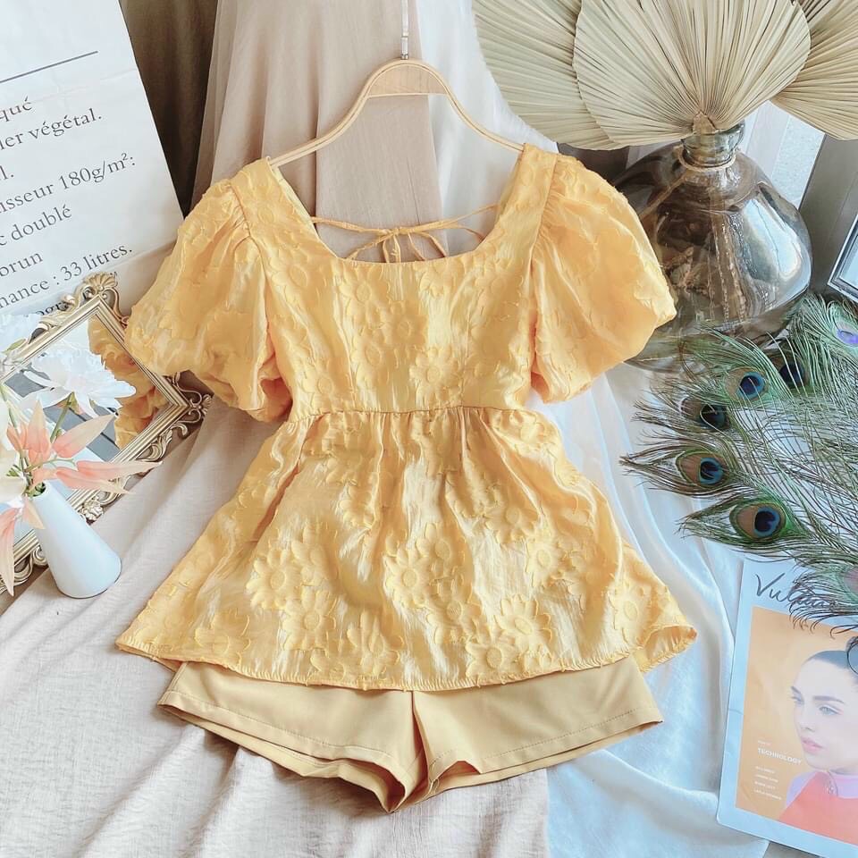 SET BBD ÁO TAY PHỒNG+ QUẦN SHORT- SIÊU CƯNG