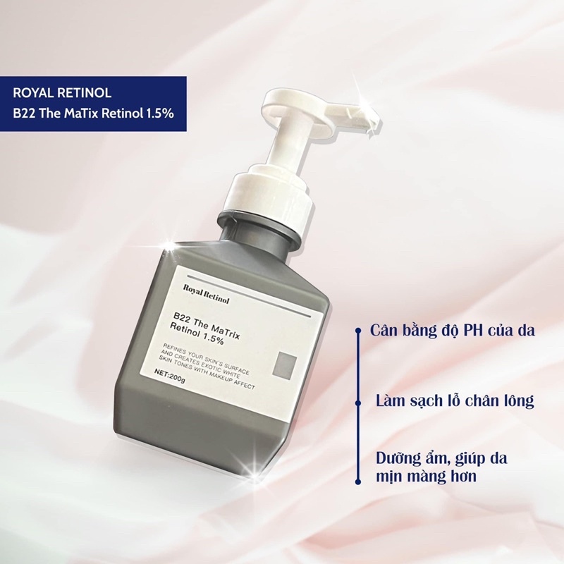 Retinol B22 Royal THE MATRIX B22 - Kem dưỡng trắng da body 200ml Chính hãng