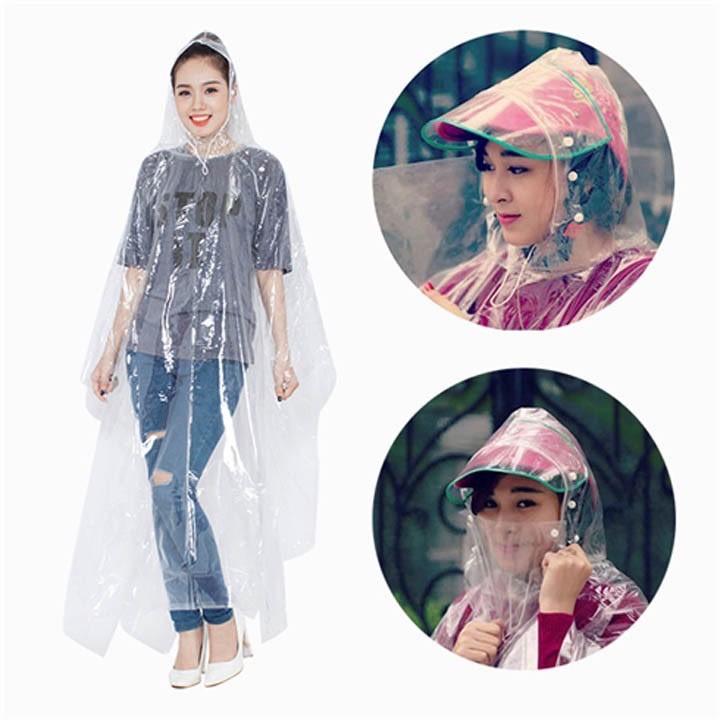 ÁO MƯA VI SINH TRONG SUỐT 1 ĐẦU KÈM KHẨU TRANG HÀNG LOẠI 1 - SIÊU BỀN