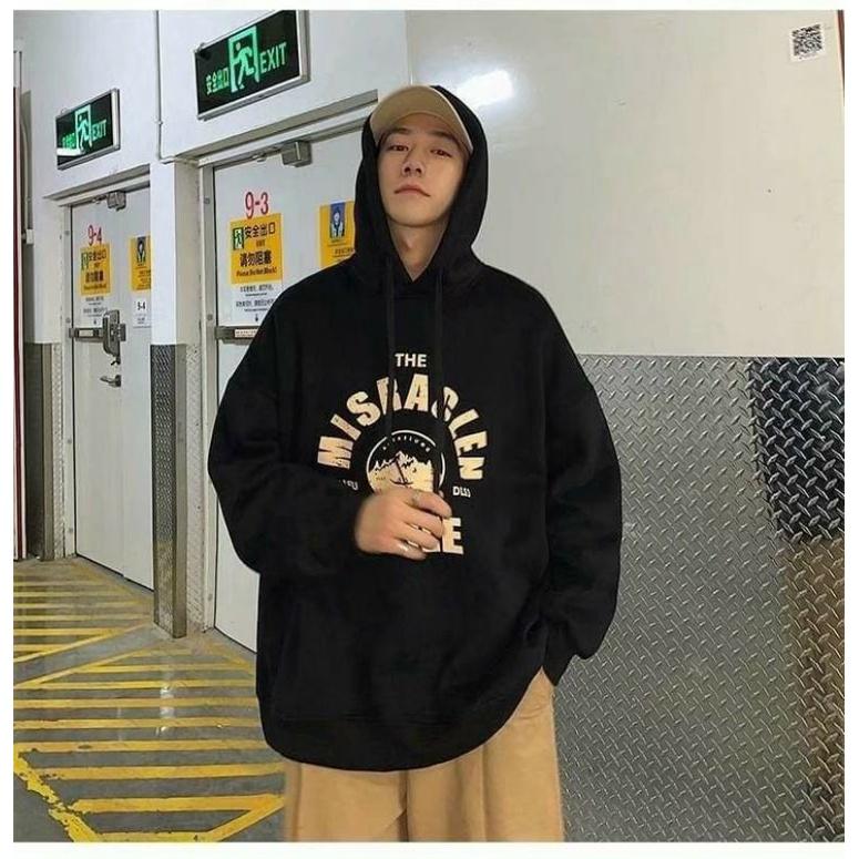 ÁO Hoodie NAM form rộng unisex in NALIEE, MÀU ĐEN CHẤT LỪ DỄ MIX ĐỒ