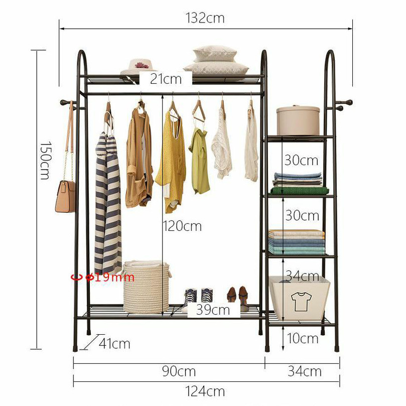 Giá treo quần áo mẫu chữ A DOIUBLE HANGER sang trọng siêu đẹp VANDO giá phơi 1 thanh treo 5 tầng để đồ tiện lợi cho phòng ngủ, phòng khách, shop