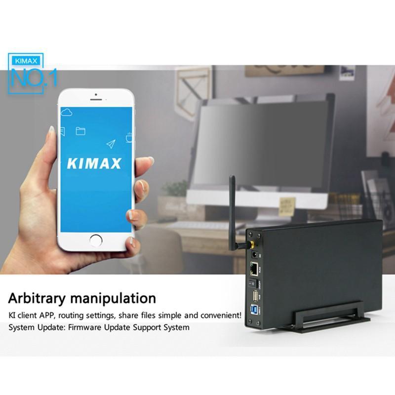 Hộp ổ cứng định tuyến wifi gắn ngoài không dây Rj45 Nas Anten Sata Usb 3.0 với giao diện 3.5 Hdd Caddy