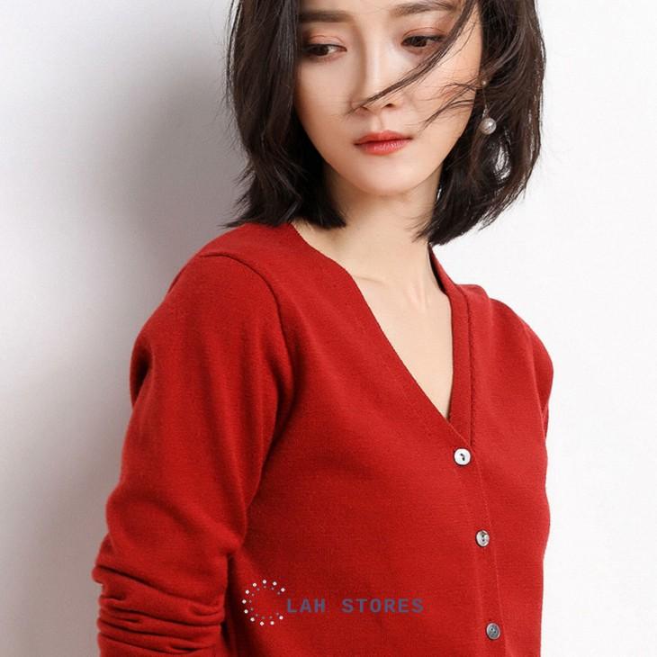 Áo len cardigan nữ basic Thu Đông 2020 LAH STORE