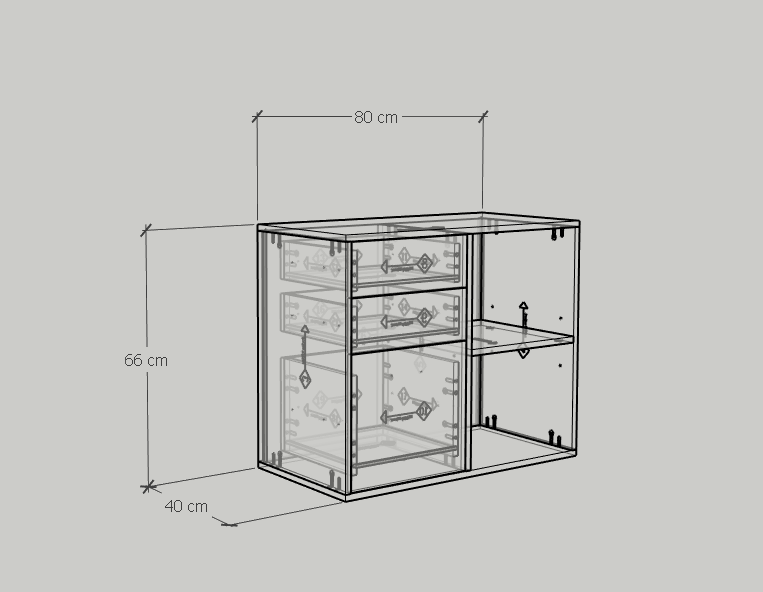 [Happy Home Furniture] COMFEE, Tủ đựng hồ sơ 5 ngăn ,  80cm x 40cm x 66cm ( DxRxC), THK_015