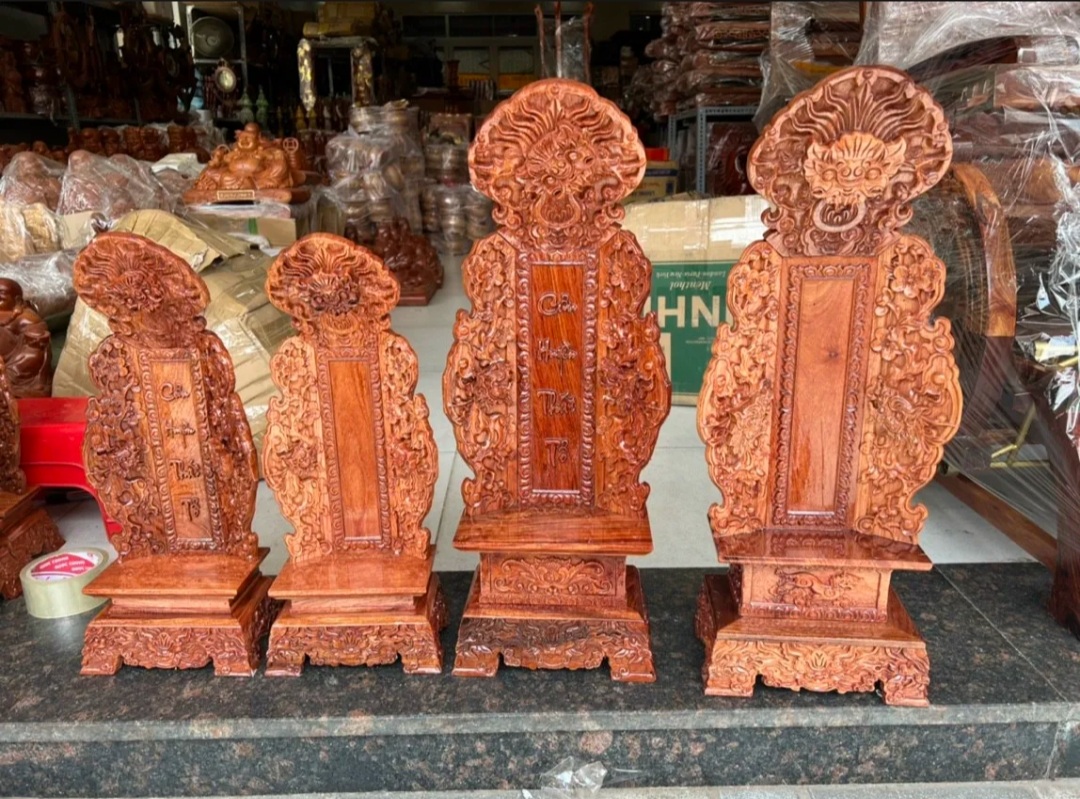 Bài vị cửu huyền thất tổ gia tiên gỗ hương cao 61 cm