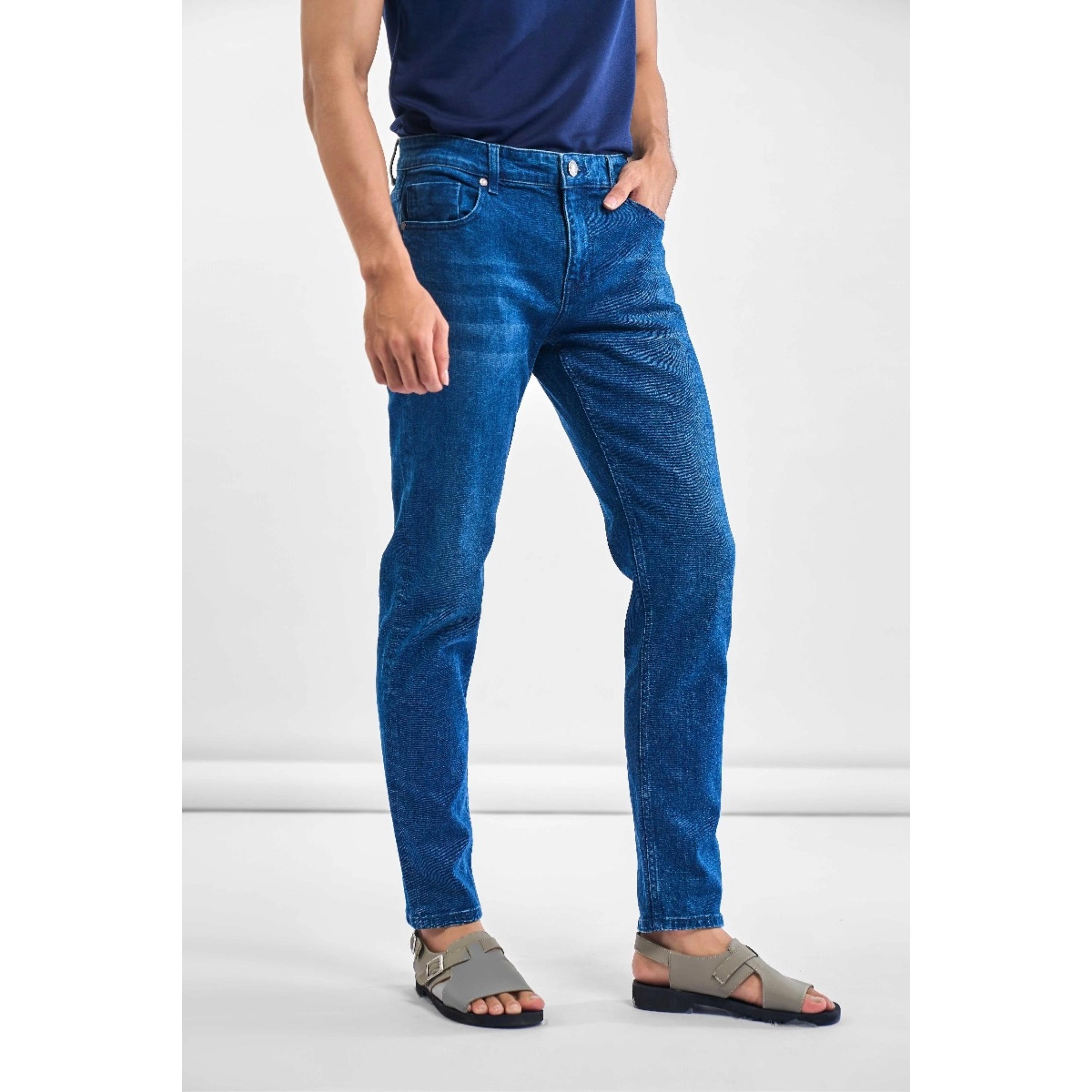 Quần Jeans OWEN nam dáng Slimfit co dãn không phai màu mã QJS230161