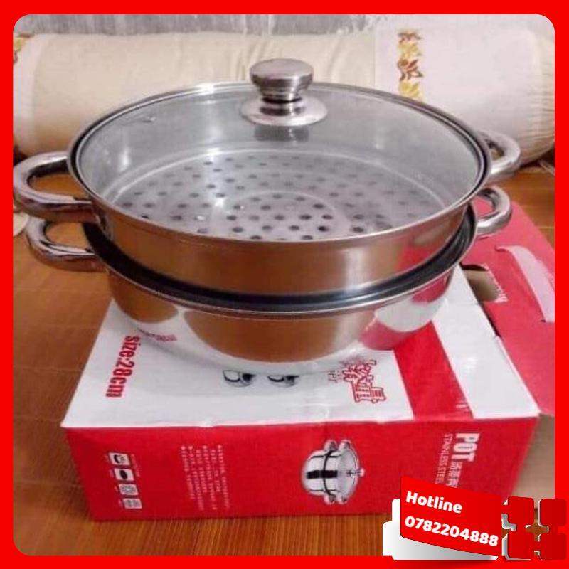 Nồi Hấp Inox 2 Tầng Pot 28Cm - Loại Tốt