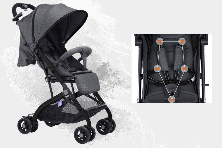 Xe Đẩy Trẻ Em Gấp Gọn Baobaohao QZ1 - Xám
