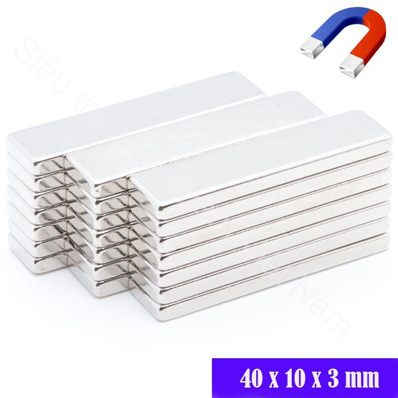 Nam châm vĩnh cửu kích thước 40x10x3mm, nam châm siêu mạnh set 10 viên