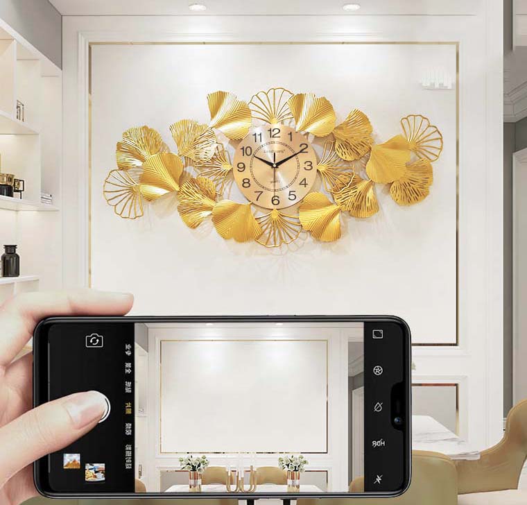 Đồng hồ treo tường trang trí C5 Đồng hồ trang trí Chim Công Đồng hồ treo tường Đồng hồ khổng tước
