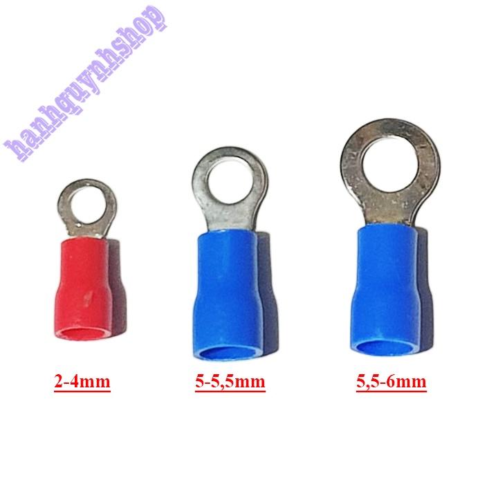 Đầu cốt dây điện tròn cos bọc nhựa cách điện 2-6mm loại đẹp (Gói 10 cái)