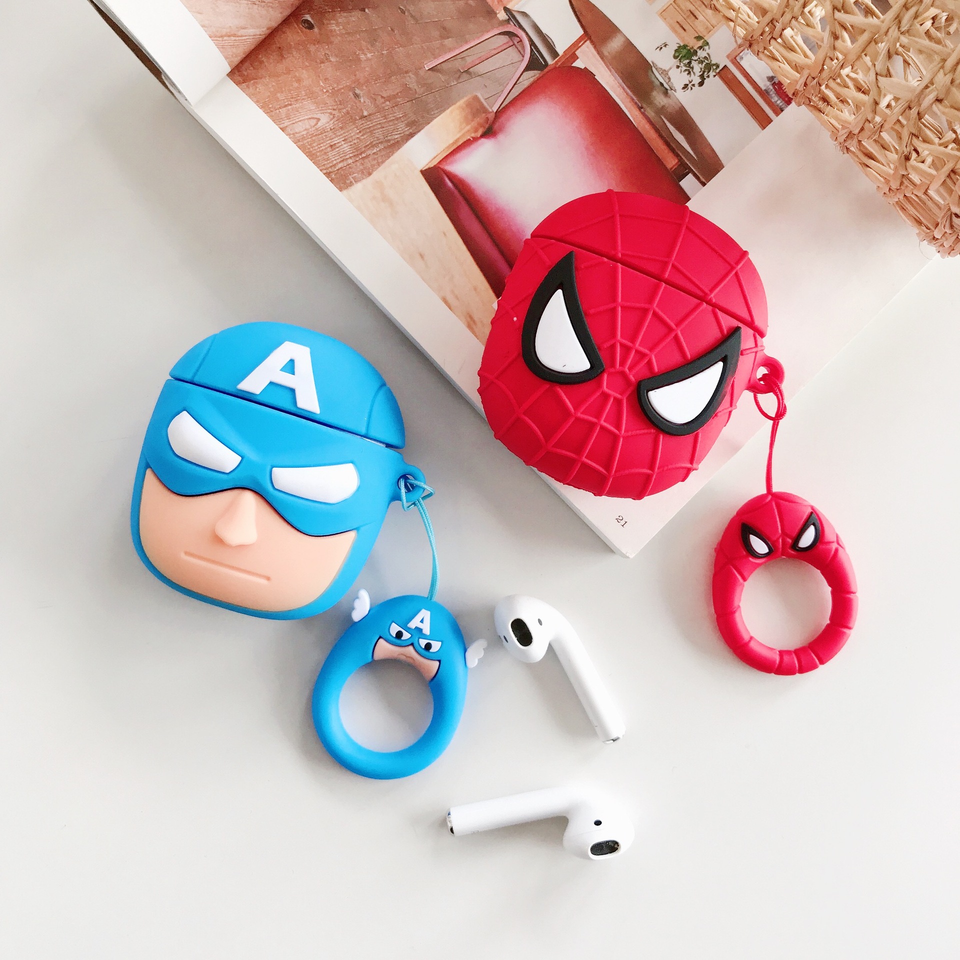 Vỏ bảo vệ bao đựng tai nghe case dành cho airpods 1, 2 chống va đập - Case Siêu Nhân Xanh