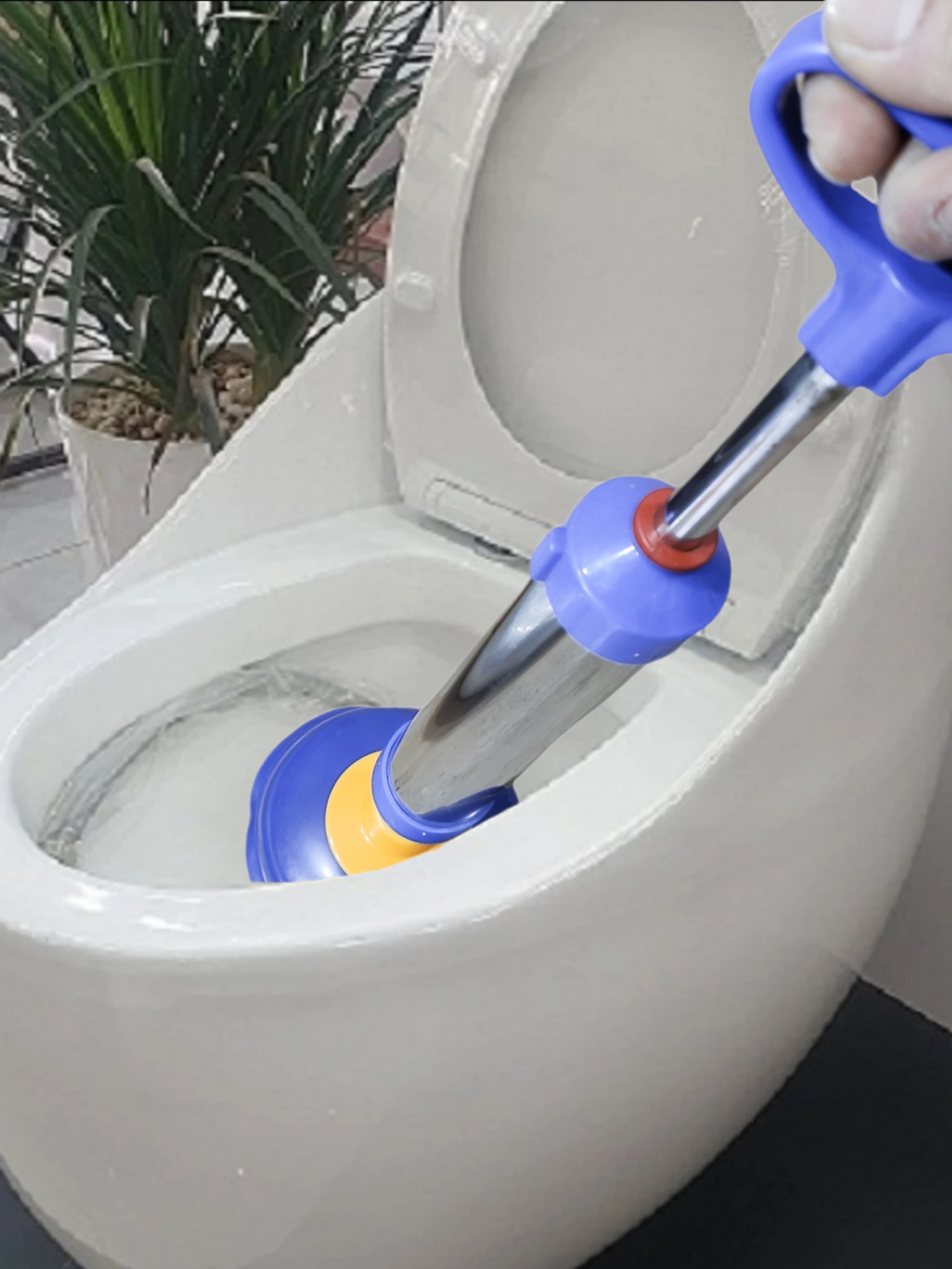 Cây thông tắc bồn cầu inox - tặng vỉ dán móc to