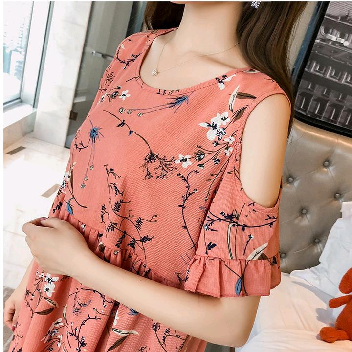 Đầm bầu voan hoa 2 lớp DN03 - 2XL