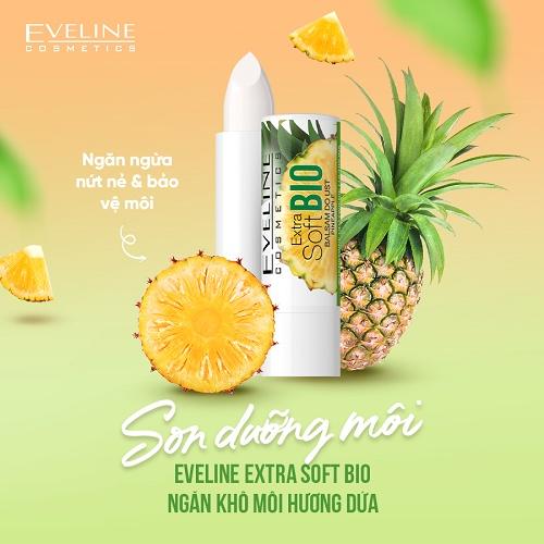 Son dưỡng Eveline Extrasoft Bio ngăn khô môi hương Dứa 4g