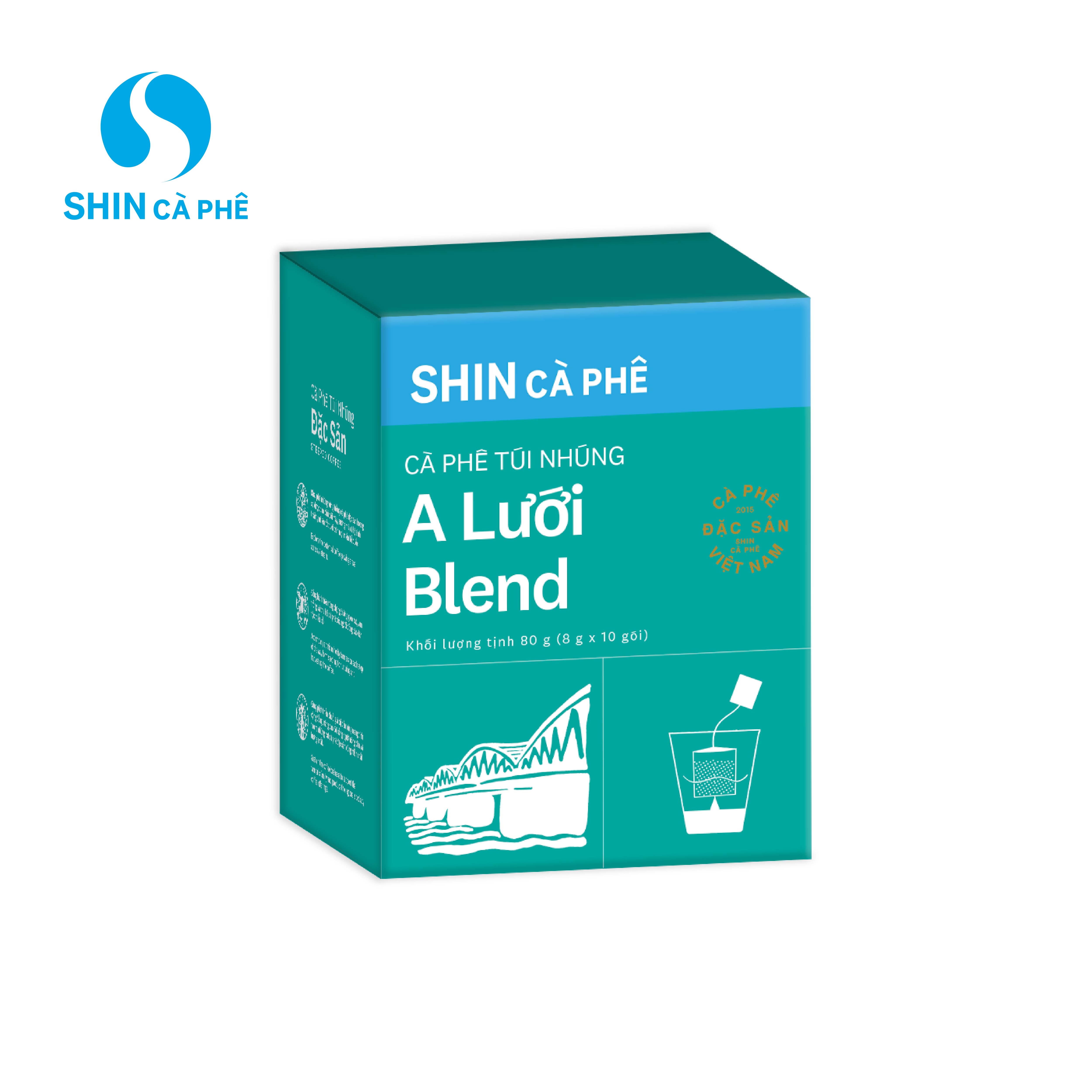 SHIN Cà Phê - Cà phê túi nhúng đặc sản A Lưới Blend hộp 10 gói