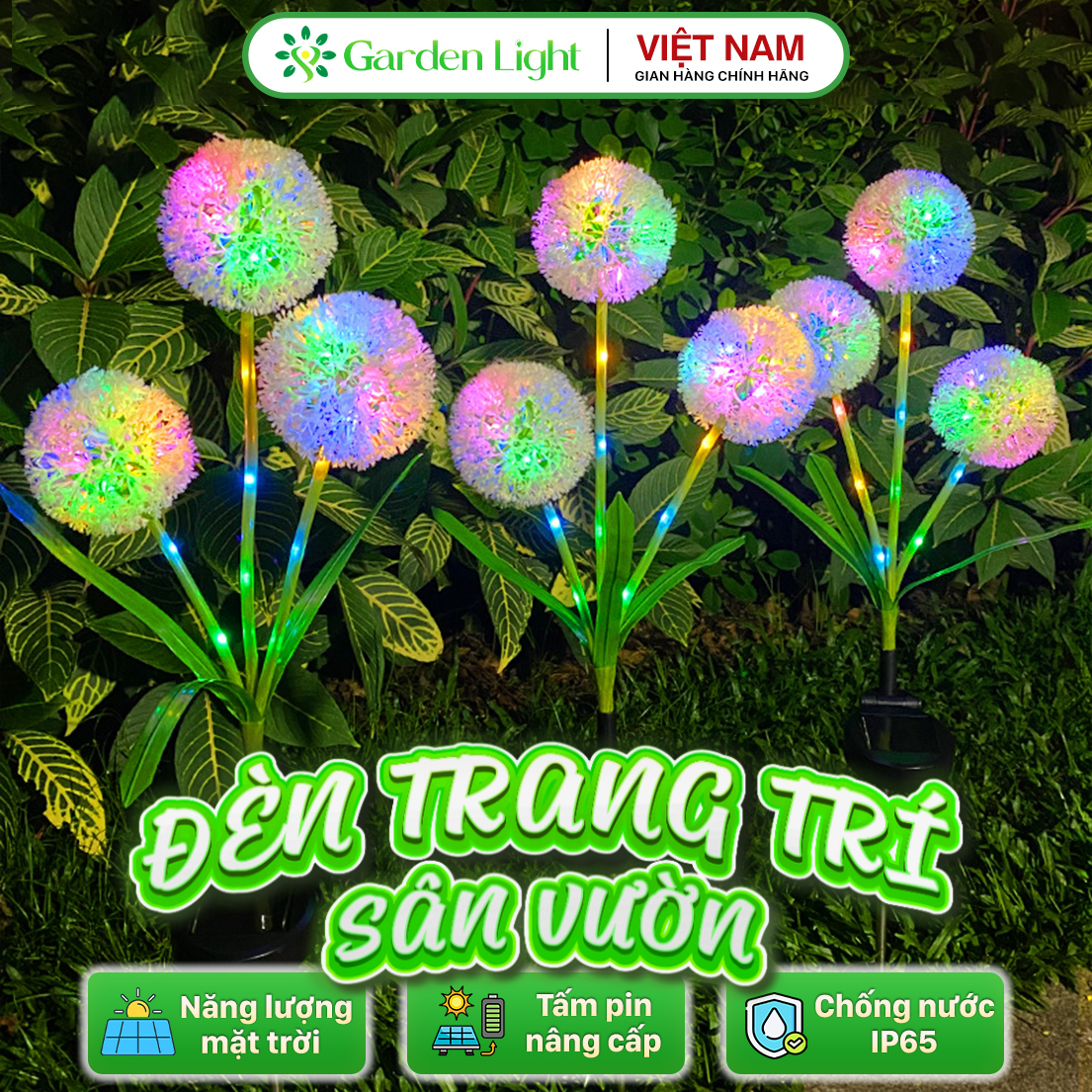 Đèn Trang Trí Năng Lượng Mặt Trời Bồ Công Anh, Sử Dụng Năng Lượng Tự Nhiên, Trang Trí Sân Vườn - DA3000
