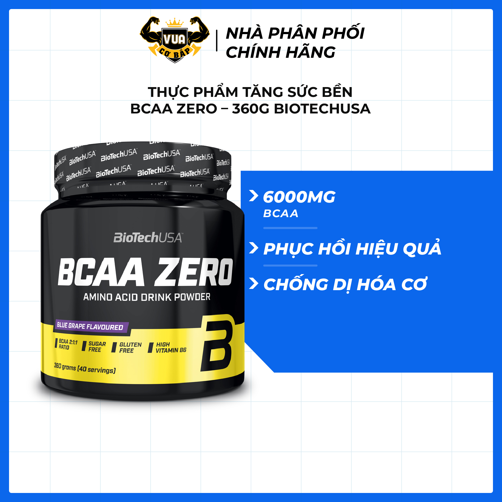 Thực Phẩm Tăng Sức Bền BCAA ZERO – 360g BiotechUSA