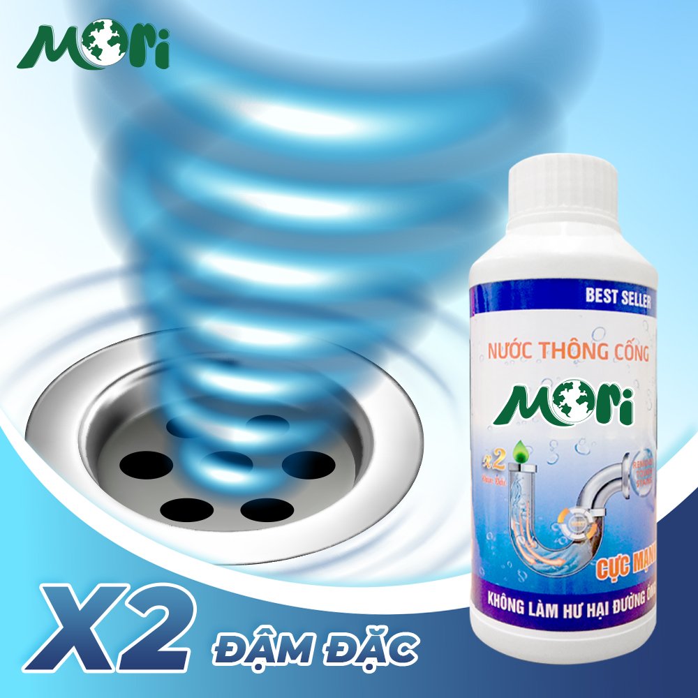 NƯỚC THÔNG CỐNG MORI PHÂN HỦY NHANH CHÓNG MỌI CHẤT BẨN TRONG ĐƯỜNG ỐNG, CHAI 500ML