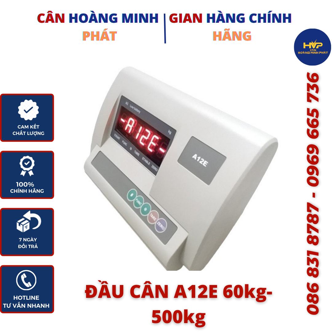 Đầu Cân Điện Tử A12E 60kg - 100kg - 150kg - 300kg - 500kg, Bộ Chỉ Thị Cân Điện Tử A12E [ CÂN HOÀNG MINH PHÁT ]