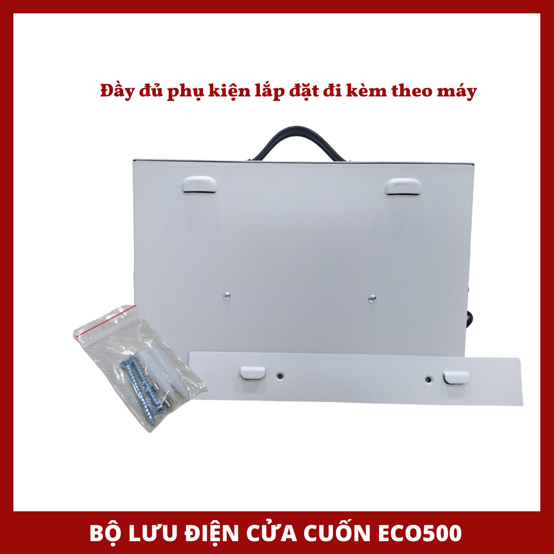 Bộ lưu điện cửa cuốn Caroni ECO500, Dùng cho motor 300kg-500kg, mới 100%, Bảo hành 12 tháng