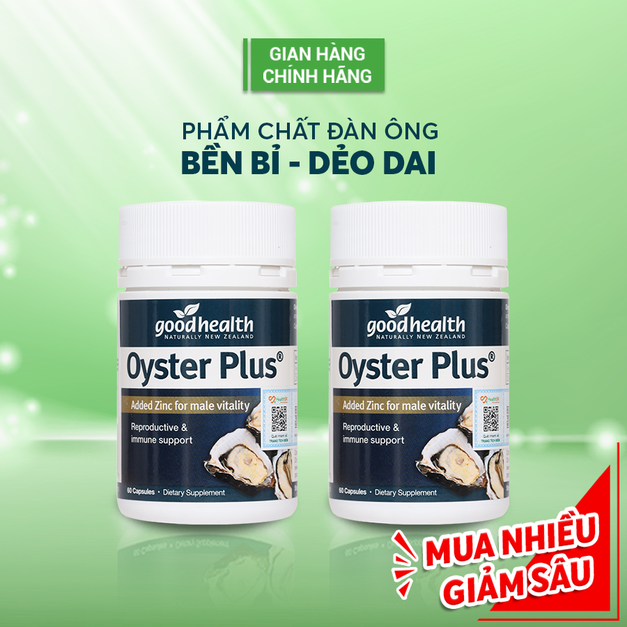 Combo 2 Hộp Tinh Chất Hàu Goodhealth Oyster Plus 60 Viên - Tăng Cường Sinh Lý - Cải Thiện Chất Lượng Tinh Trùng - Hàng Chính Hãng New Zealand