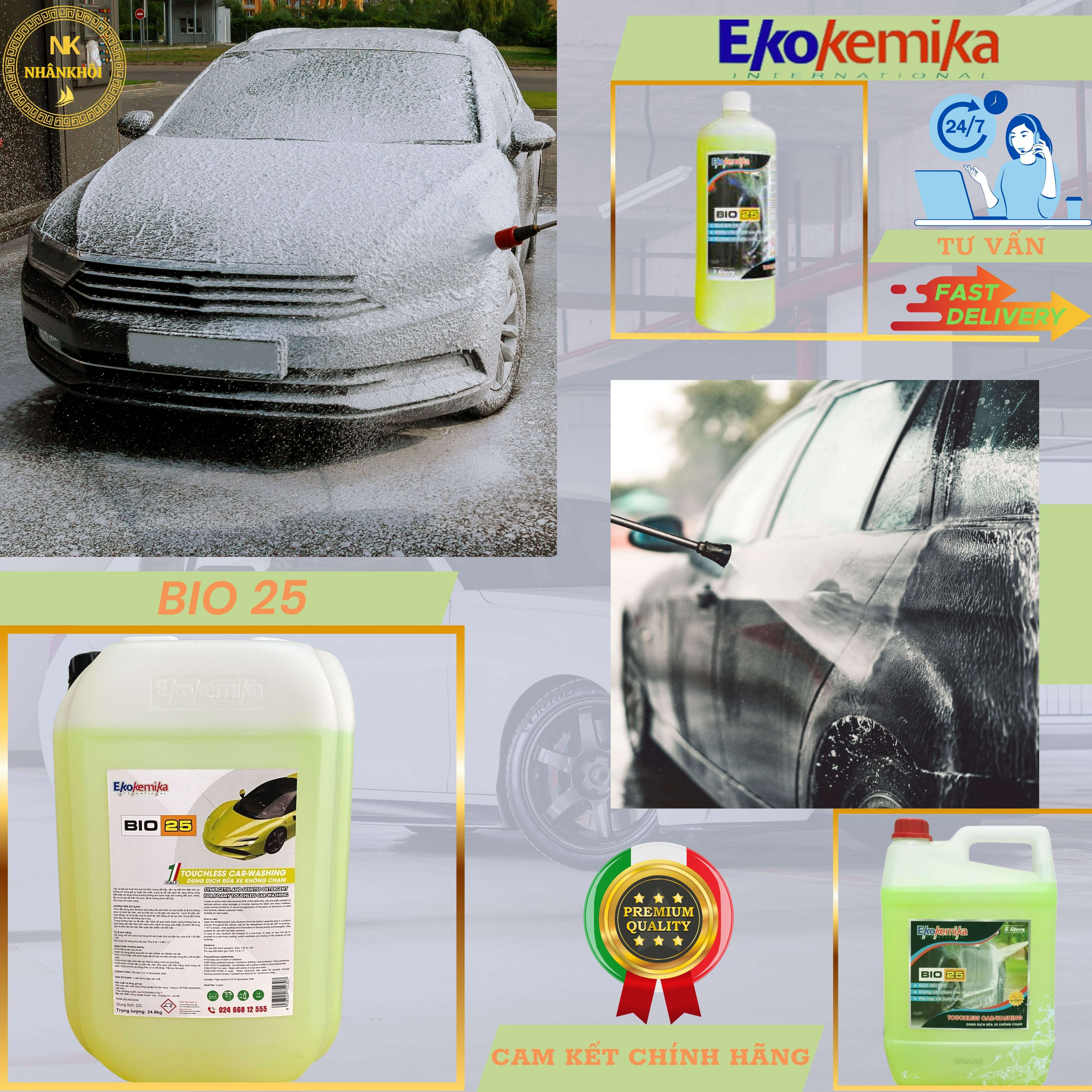 Bio 25 - 5 lít - Dung dịch rửa xe không chạm - Nước rửa xe bọt tuyết - Ekokemika
