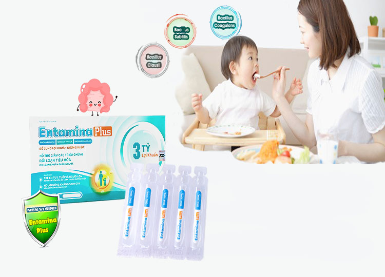 Men vi sinh Viêm Đại Tràng, Táo bón, Tiêu chảy ENTAMINA 3 tỷ bào tử lợi khuẩn