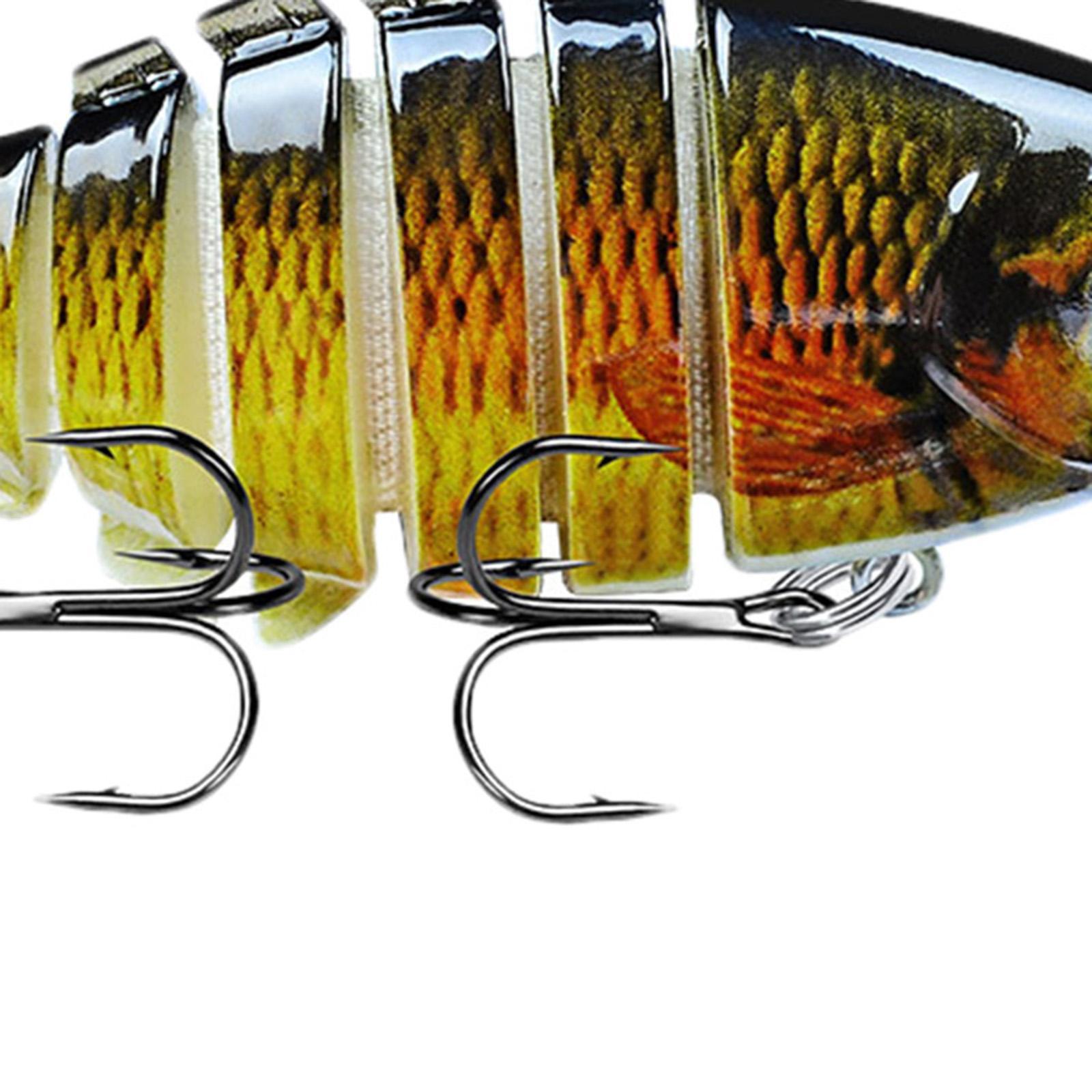 3.9inch Fishing Lures Bass Lures Crankbait Hard Lure Artificial Fish Multi Jointed Swim Baits for Yellow Perch, Fishing Gift ,Bass ,Black Fish