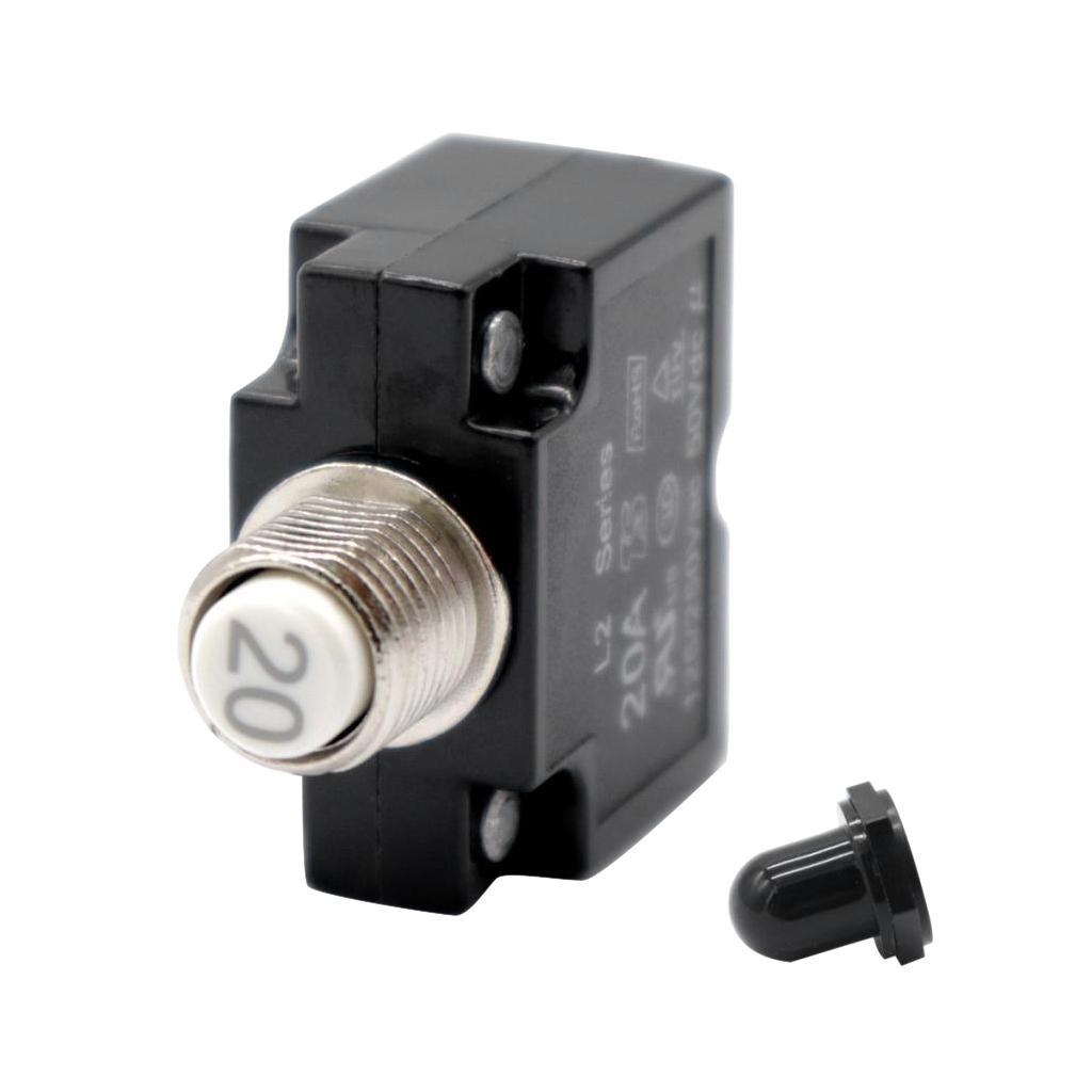 2 Pieces 12V-24V Push Button Resettable Panel Mount Circuit Breaker 30A+20A