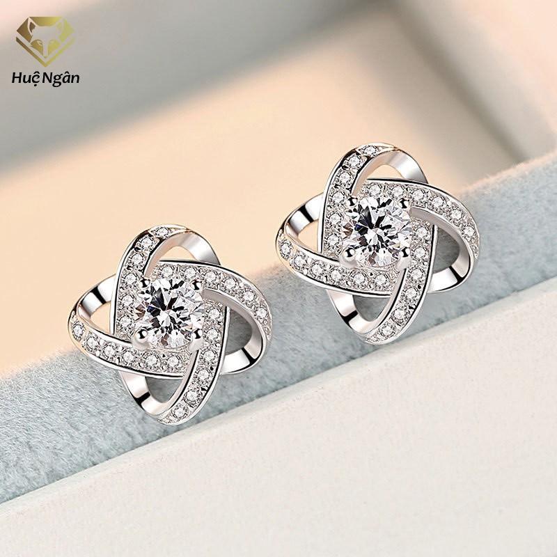 Bông tai bạc Ý 925 Huệ Ngân - Cỏ bốn lá may mắn RYE141019