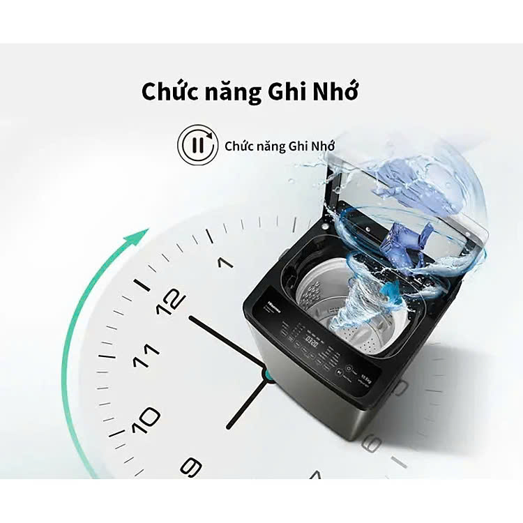 Máy Giặt Hisense Cửa Trên WTZQ1015UT 10.5kg Bộ Lọc Xơ Vải Kép, Bảo Hành 2 Năm - Hàng Chính Hãng