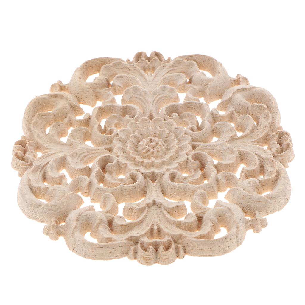 European Style Wood Round Carved Appligue For Furniture Decoration