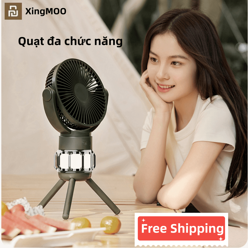 Quạt tích điện để bàn , Quạt tích điện có điều khiển từ xa đèn đa năng pin 10000mAh tích hợp du lịch dã ngoại