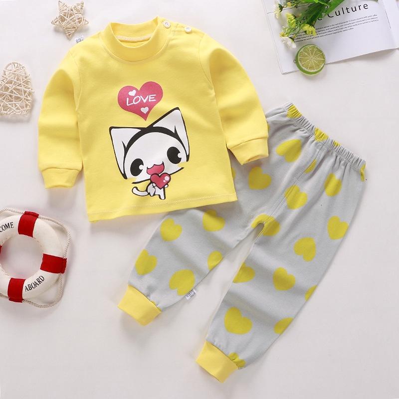 Đồ bộ cotton dài tay thu đông họa tiết hoạt hình cho bé từ 6- 17kg