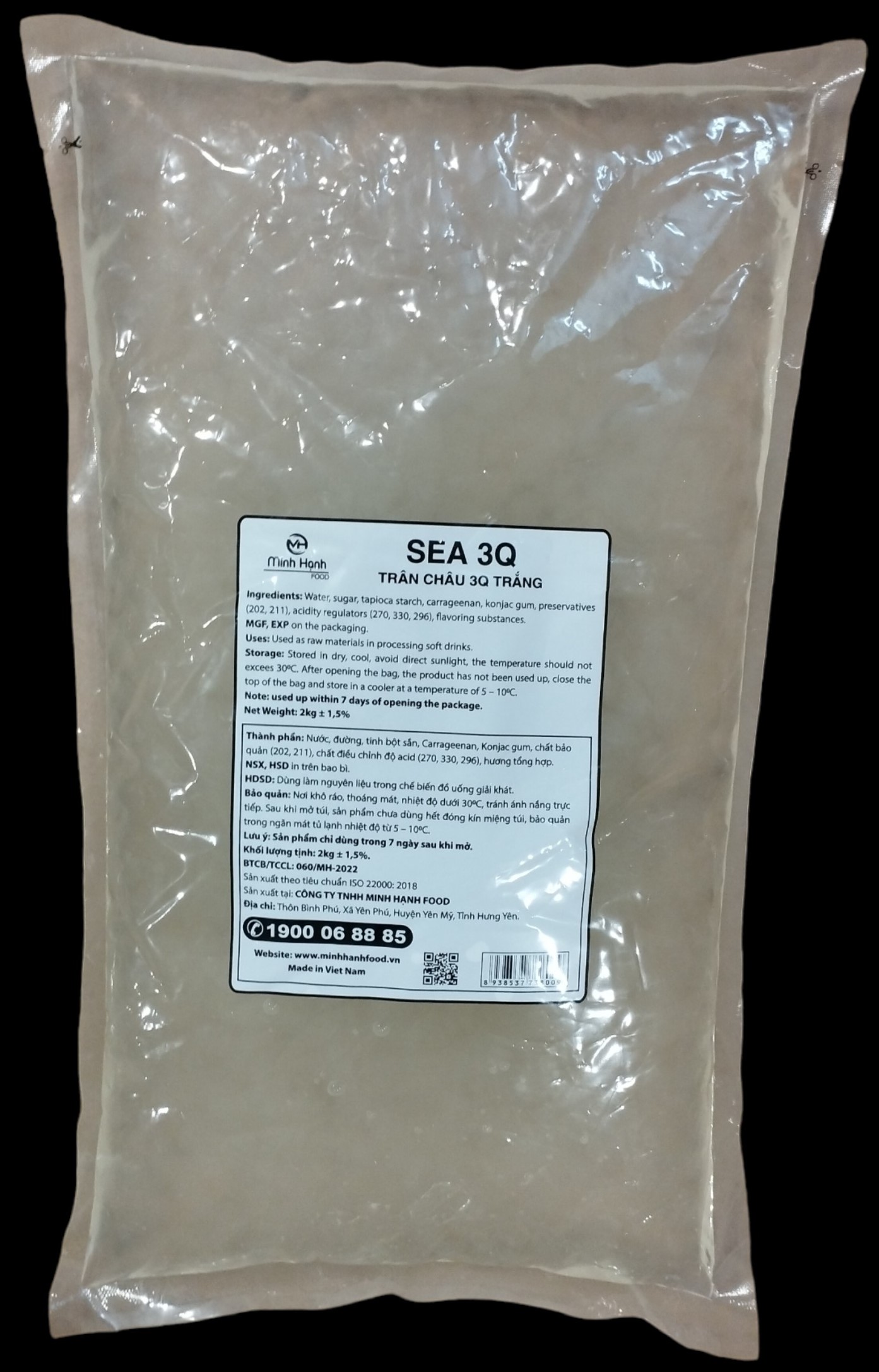 Trân Châu 3Q Sea Jelly Trắng 2 kg / Thạch 3Q Ngọc Trai Sea Jelly