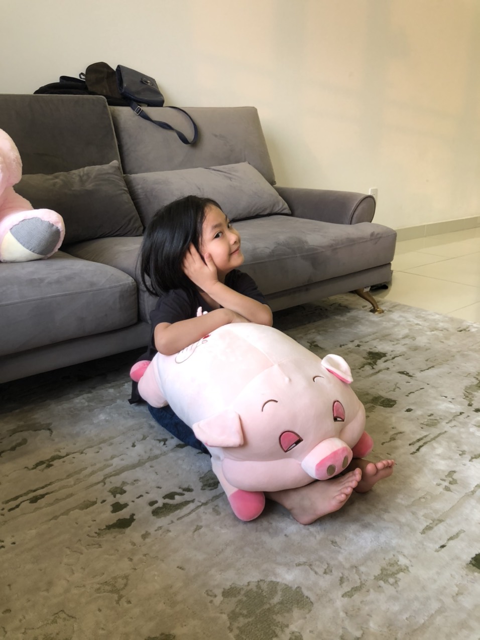 Gấu Bông Heo mắt hí Đáng Yêu Mặt Phê Sữa Dành Cho Bé size 65cm