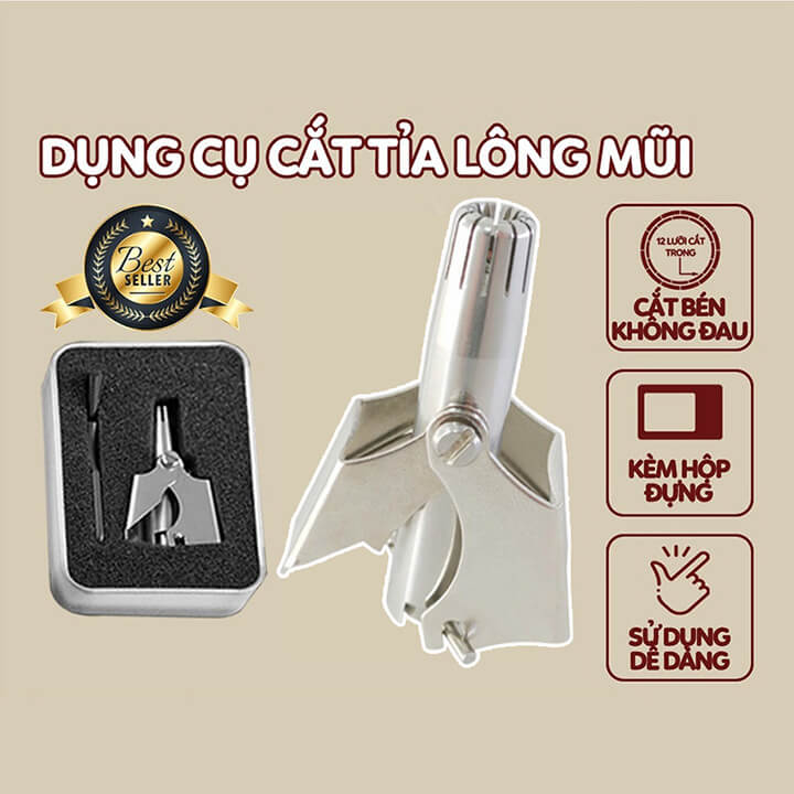 Dụng cụ cắt tỉa lông mũi thủ công bằng thép không gỉ, máy cắt lông mũi lưỡi cắt sắc, bền đẹp, dễ vệ sinh