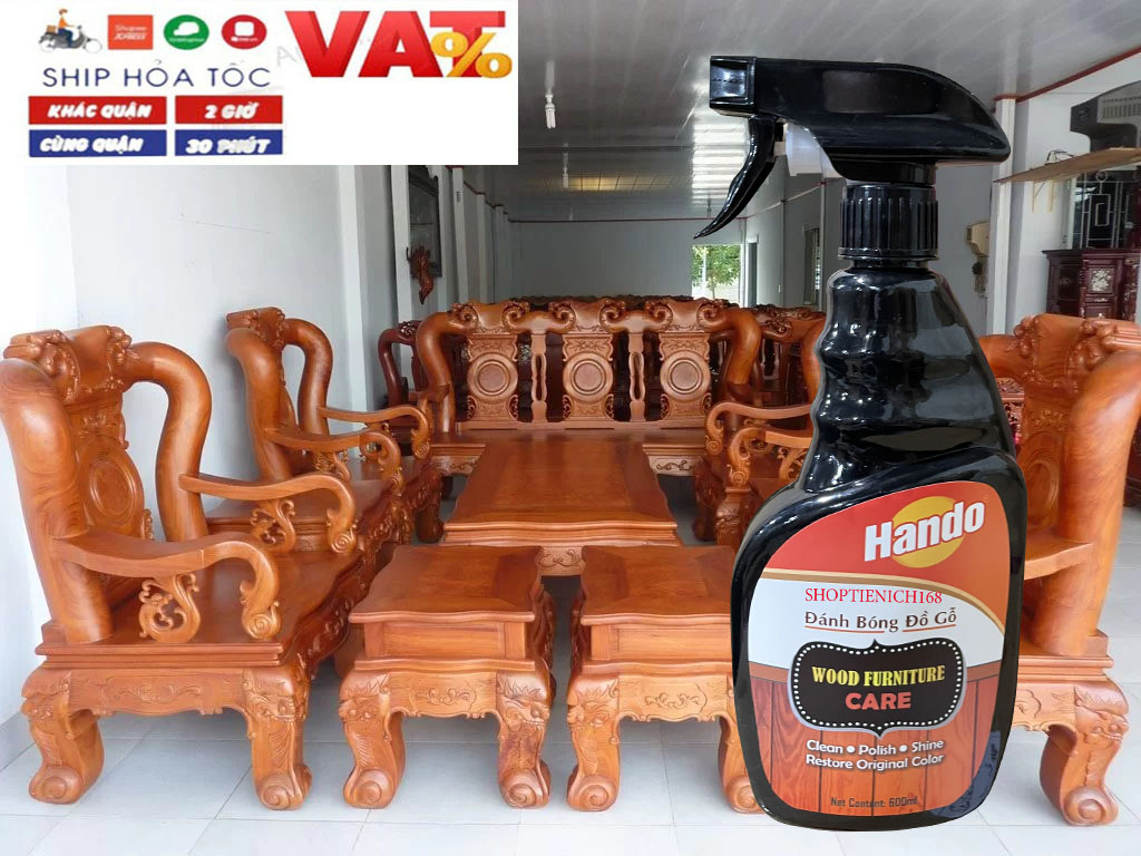 Chai xịt đánh bóng xóa vết xước và làm mới bảo dưỡng đồ gỗ Hando 600ml