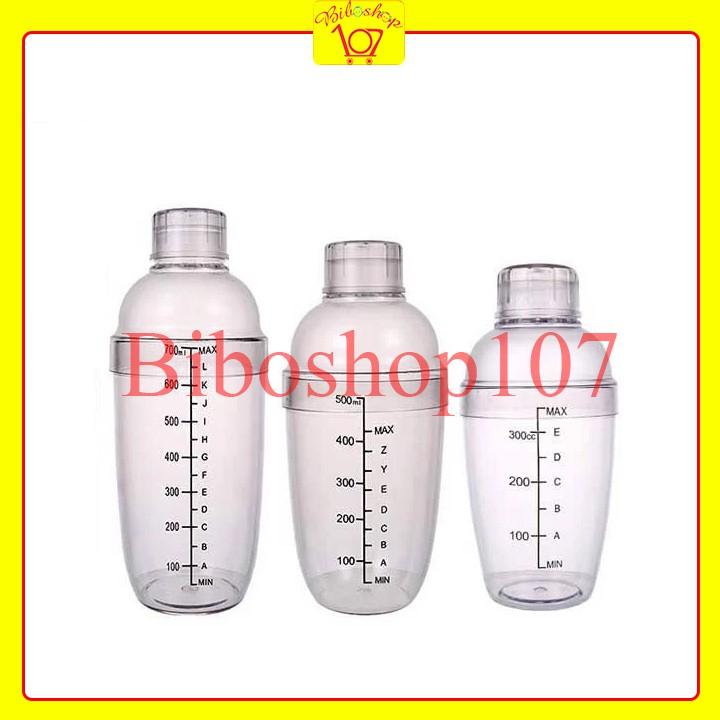 Bình lắc pha chế Shaker vạch chia đen 350ml, 530ml, 700ml