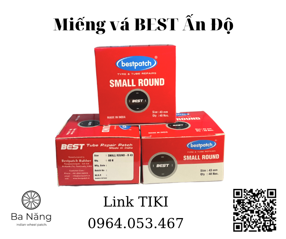 Miếng vá vỏ săm lốp xe máy, ôtô BEST hình Oval - 65x40mm