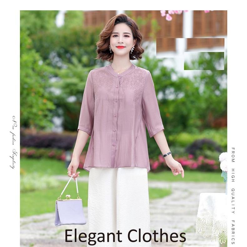 Áo sơ mi cho người trung niên, người già_ đũi thêu