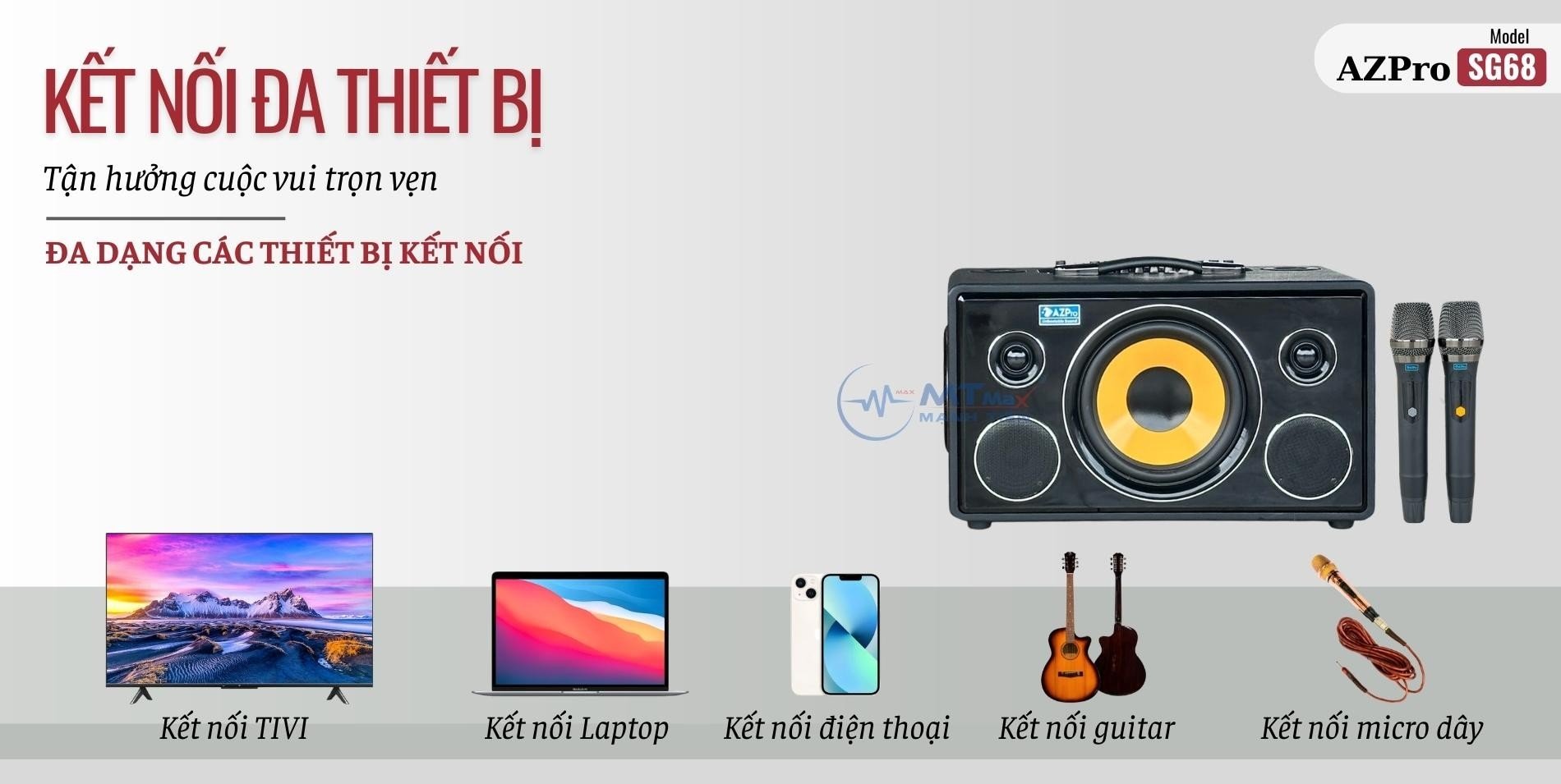 Loa Di Động AZPro SG68 – Công Suất Lớn Hệ Thống 7 Loa 3 Đường Tiếng Âm Thanh Đa Hướng Kèm 2 Micro Cao Cấp Hàng Chính Hãng