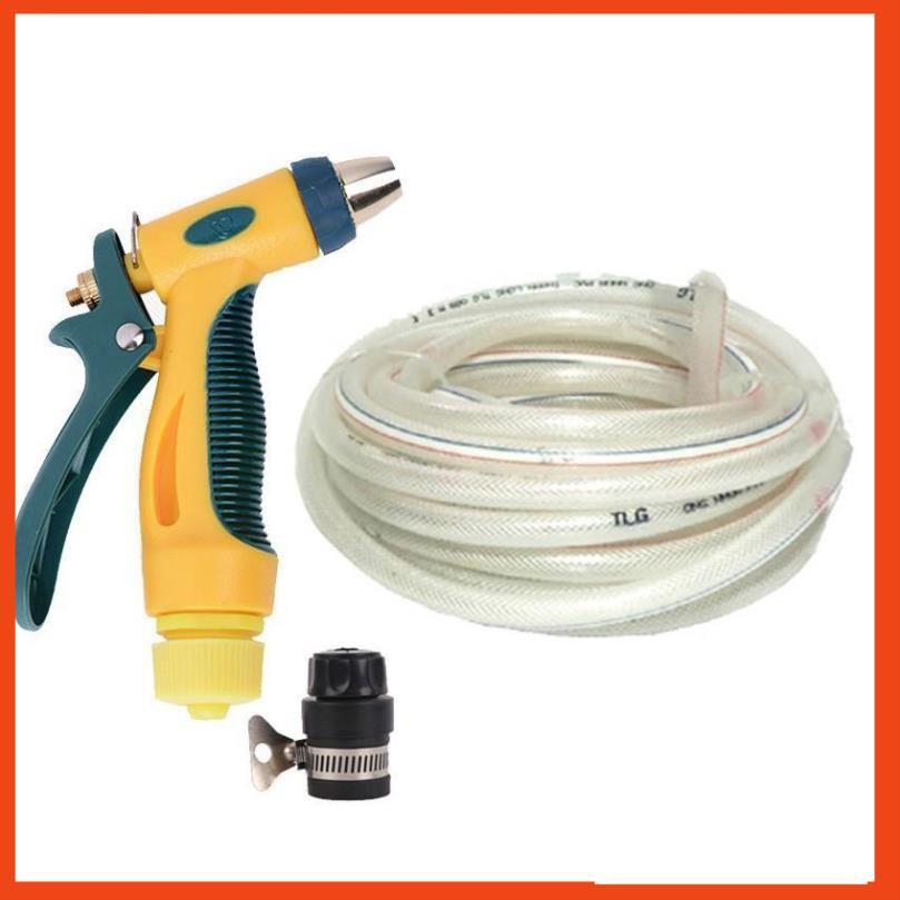 Bộ dây vòi xịt nước rửa xe,tưới cây tăng áp 3 lần 15m