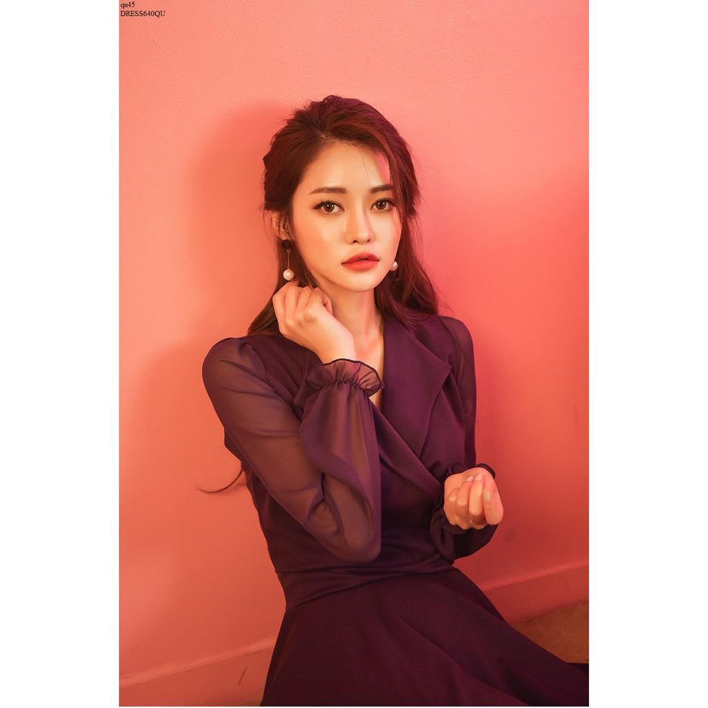 DRESS532 ĐẦM XÒE PHỐI TAY VOAN