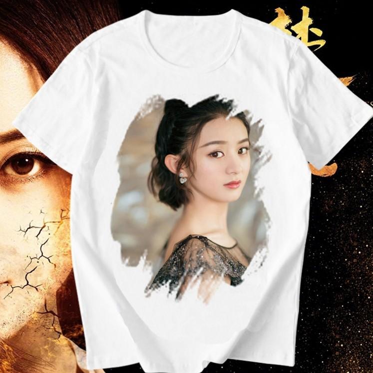 Áo thun nam nữ Triệu Lệ Dĩnh phong cách Hàn Quốc kiểu dáng đơn giản trẻ trung dành cho fan mã HO3