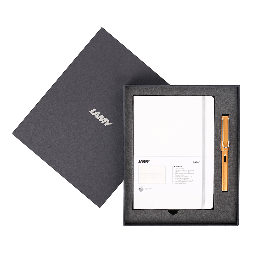 Gift Set Lamy Notebook A5 Softcover White + Lamy Al-Star Bronze - GSNAl0021