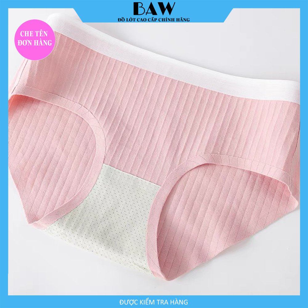 Bộ 5 Quần Lót Cotton Gân Tăm Không Đường May Kháng Khuẩn thương hiệu BAW QLN27