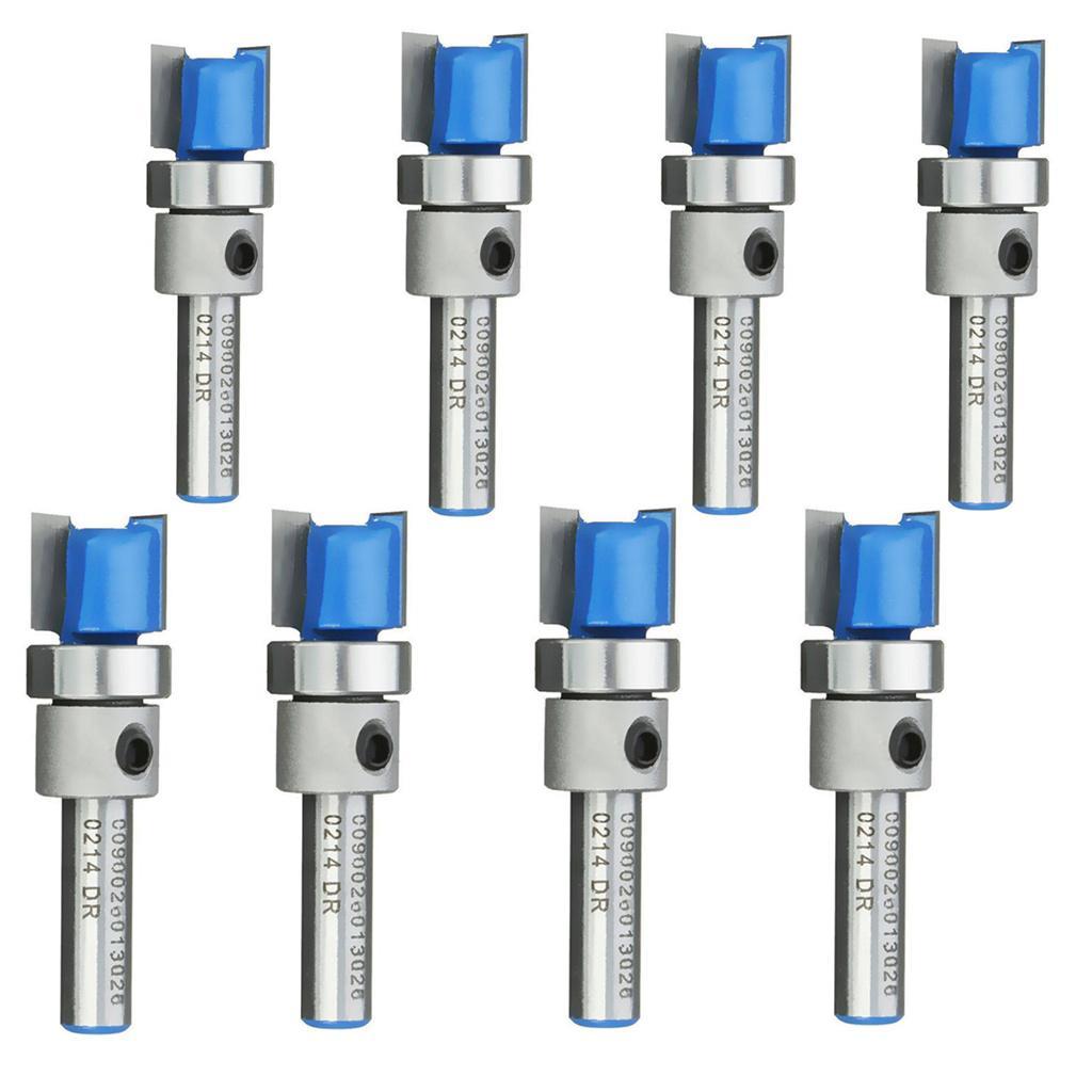 8pc 1/4'' Shank 1/2" Bearing Mortise/Template Flush Trim Cutter Router Bit