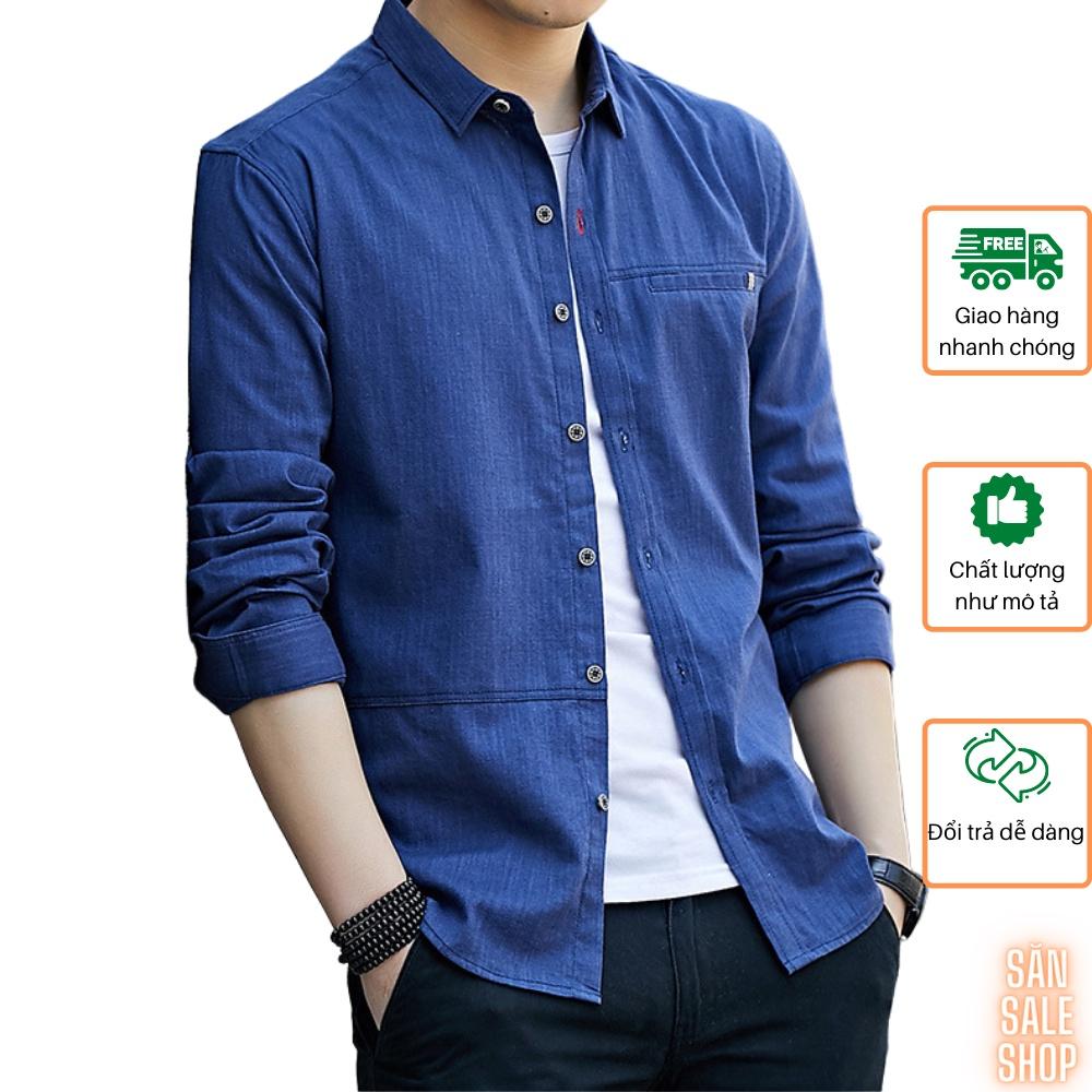 Áo sơ mi nam Hàn Quốc vải Cotton đũi may phối dây dệt túi ngực 3S x Man Store - S3 Xám